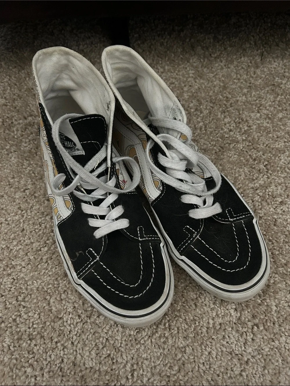 Vans Black High-Top Sneakers with Yellow Accent